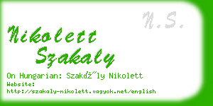 nikolett szakaly business card